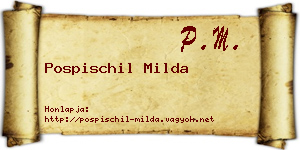Pospischil Milda névjegykártya